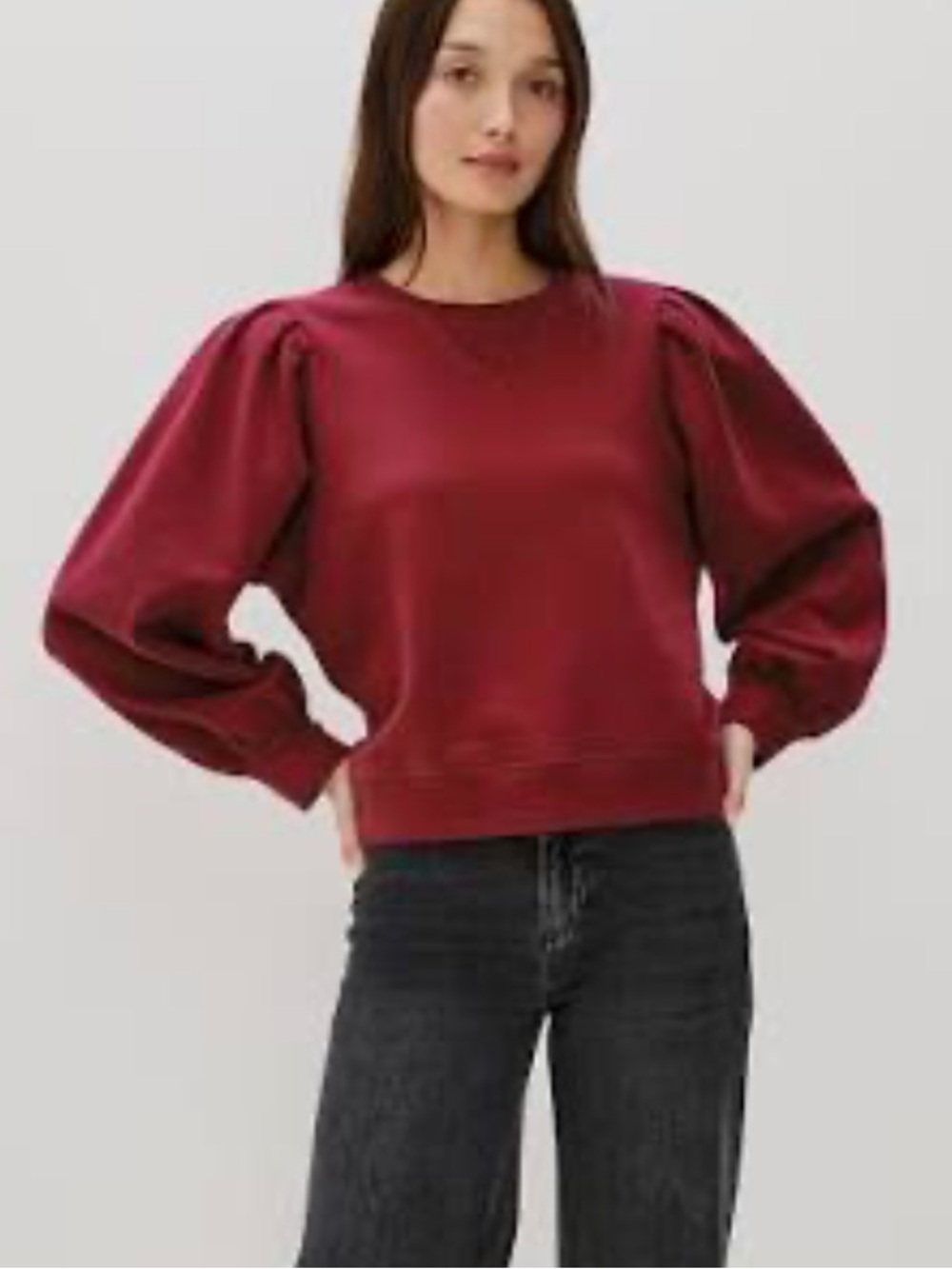 NWT Pants Store Puff Sleeve Sweatshirt Size S